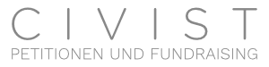 Civist Logo mit Text: Petitionen und Fundraising
